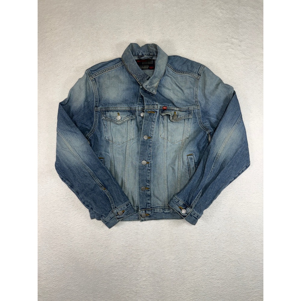 LTB Dirty Denim Mens Trucker Jacket Blue Medium Wash Cotton 7019 Small